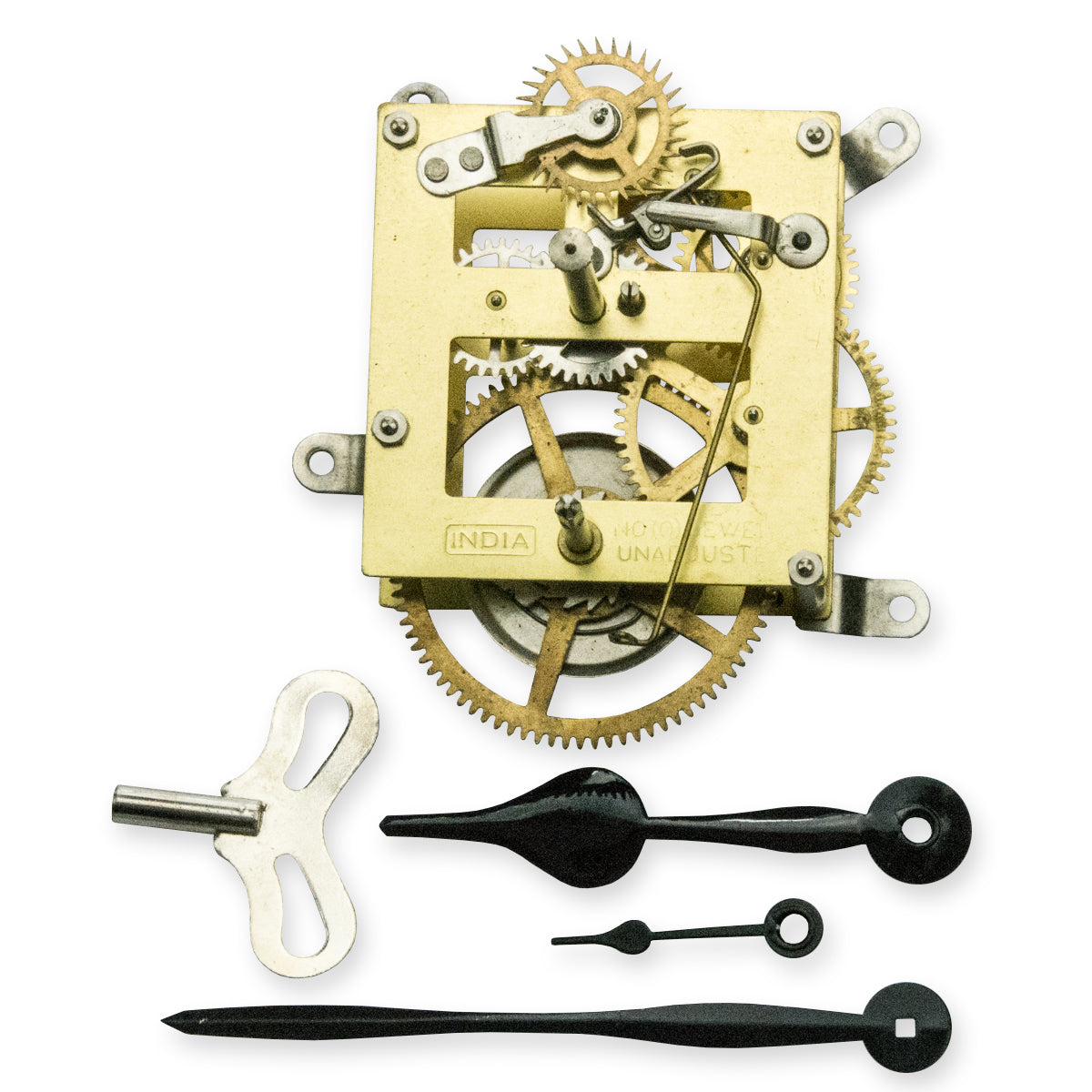 Manual wind 8 day clock movement hands & winders 13" drop clockmakers hobby